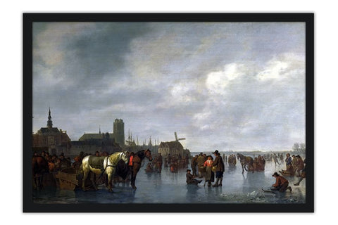 Poster Calraet Abraham Van - Scene On The Ice Outside dordrecht - Obras de Arte