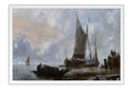 Poster Cappelle Jan Van de - Vessels Moored Off A Jetty - Obras de Arte