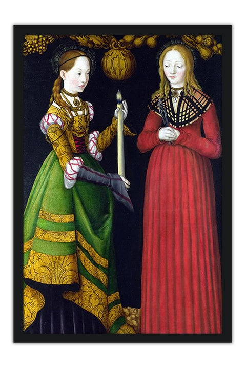 Poster Cranach Lucas The Elder - Saints Genevieve And Apollonia - Obras de Arte