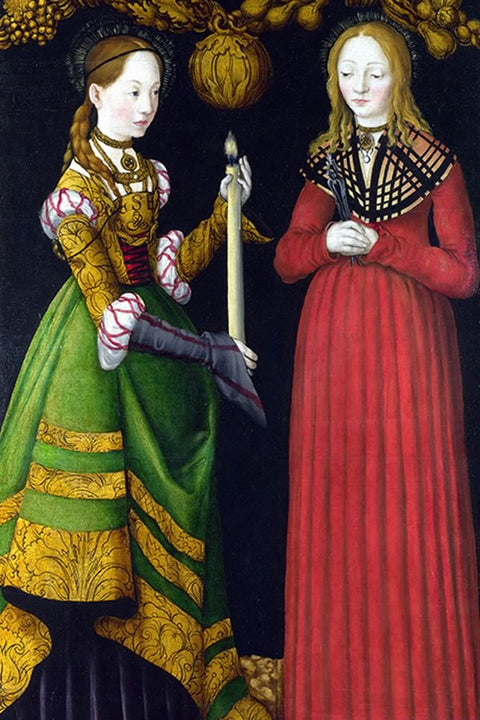 Poster Cranach Lucas The Elder - Saints Genevieve And Apollonia - Obras de Arte
