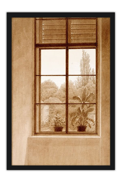 Poster Friedrich Caspar david - Window Looking Over The Park - Obras de Arte