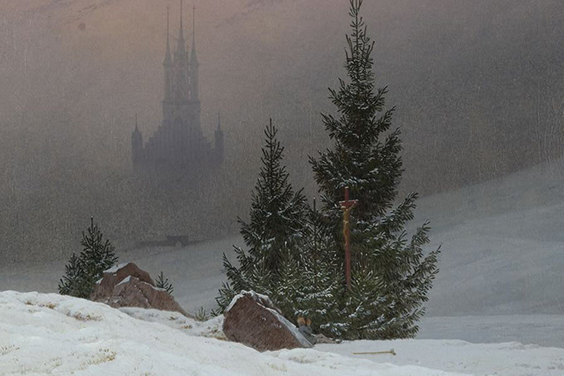 Poster Friedrich Caspar david - Winter Landscape With Church - Obras de Arte
