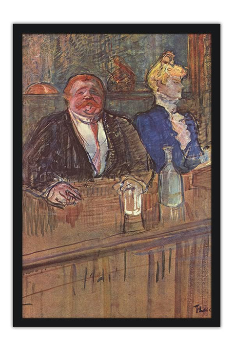 Poster Henri de Toulouse At The Cafe - The Customer And The Anemic Cashier - 1898 1899 - Obras de Arte