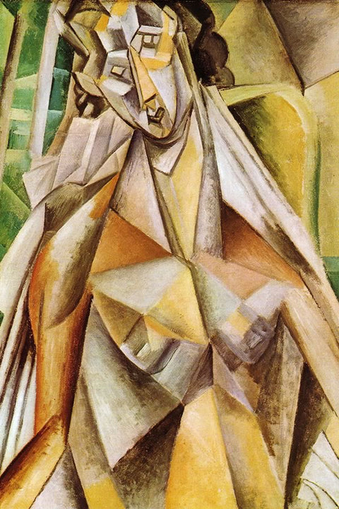 Poster Pablo Picasso - Nude In An Armchair Seated Woman - 1909  - Obras de Arte