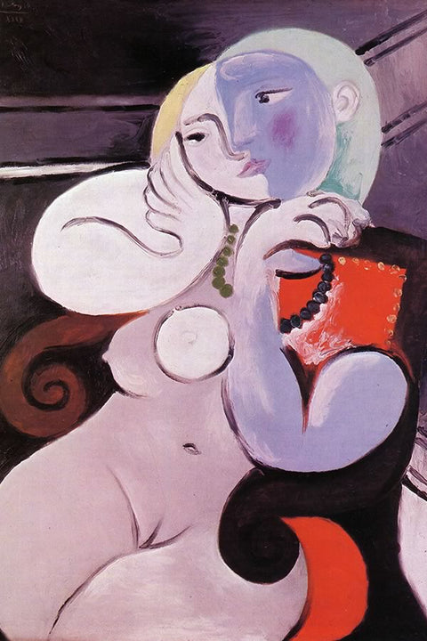 Poster Pablo Picasso - Nude Woman In A Red Armchair 1932  - Obras de Arte