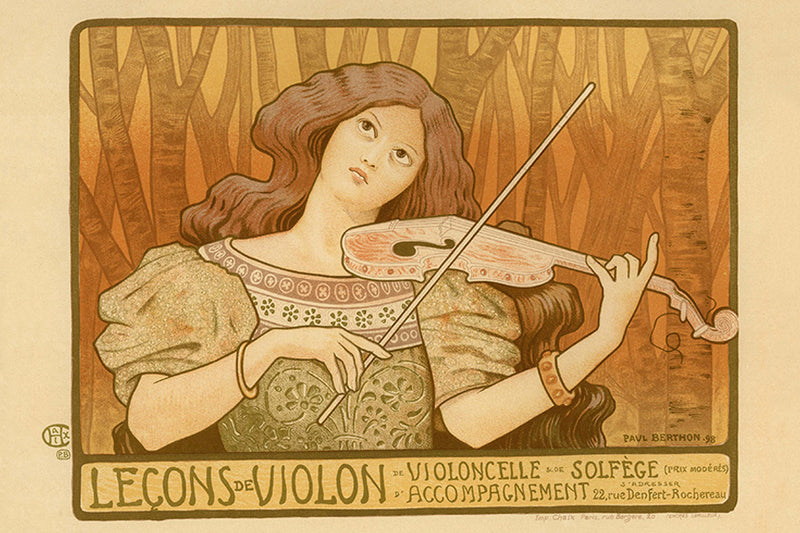 Poster Leçons de Violon - La Belle Époque - Vintage
