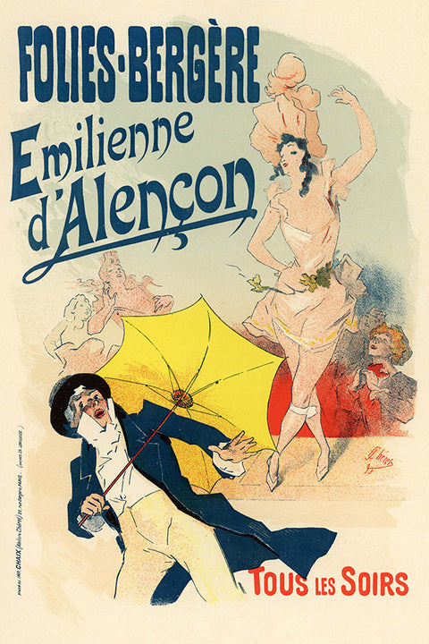 Poster Folies Bergere Emilienne d'Alençon - La Belle Époque - Vintage