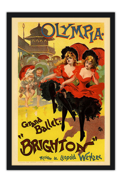 Poster Olympia Grand Ballet: "Brighton" - La Belle Époque - Vintage