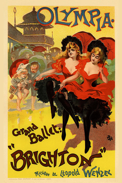 Poster Olympia Grand Ballet: "Brighton" - La Belle Époque - Vintage