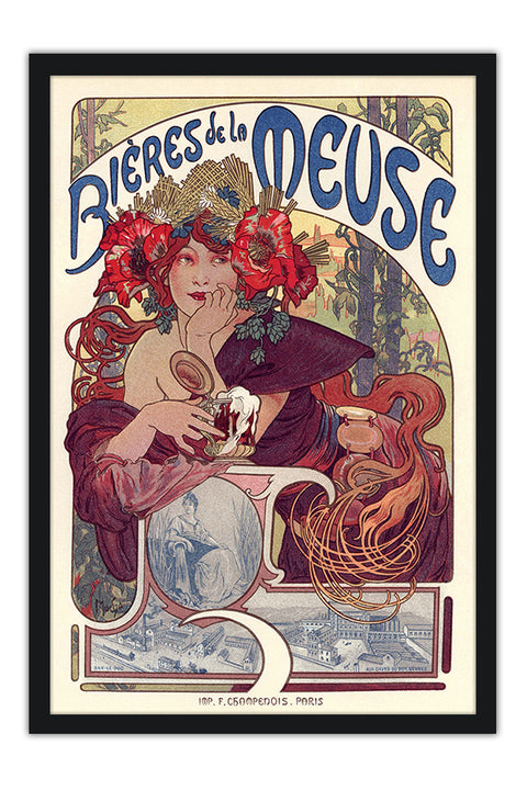 Poster Bieres de la Meuse - La Belle Époque - Vintage