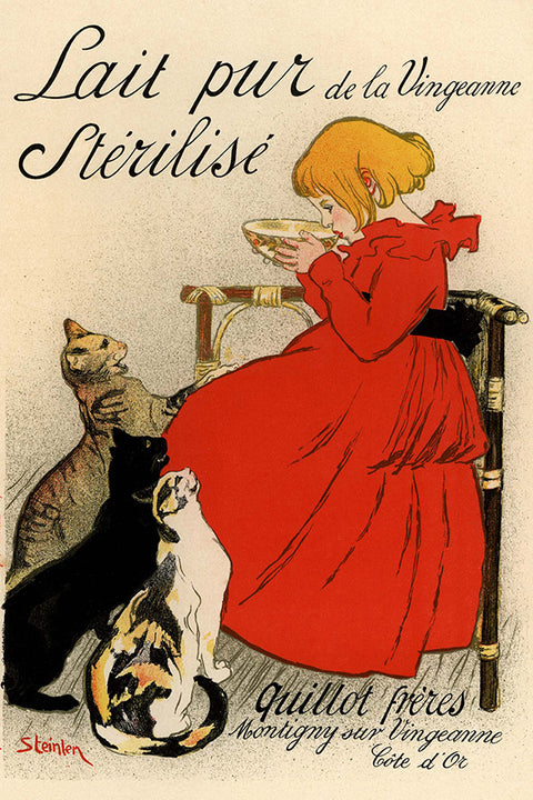 Poster Lait Pur Sterilise - La Belle Époque - Vintage