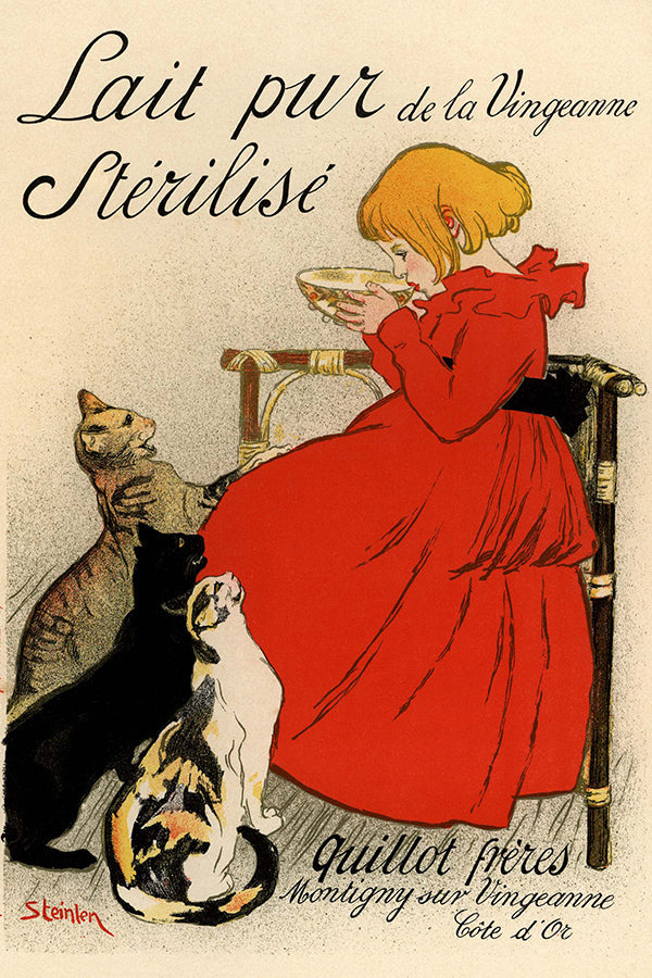 Poster Lait Pur Sterilise - La Belle Époque - Vintage