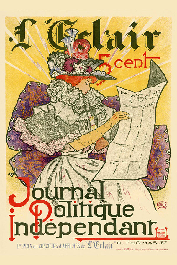 Poster Journal Politique Independent - La Belle Époque - Vintage
