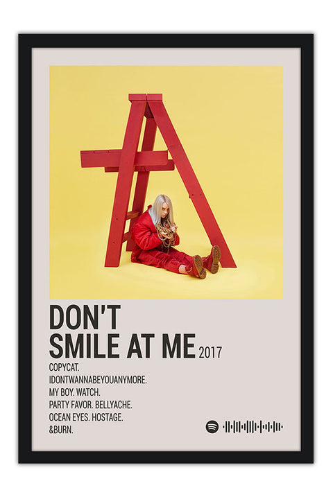 Poster Billie Eilish - Estilo Fotografia Vintage - Dont Smile At Me - Artistas Pop