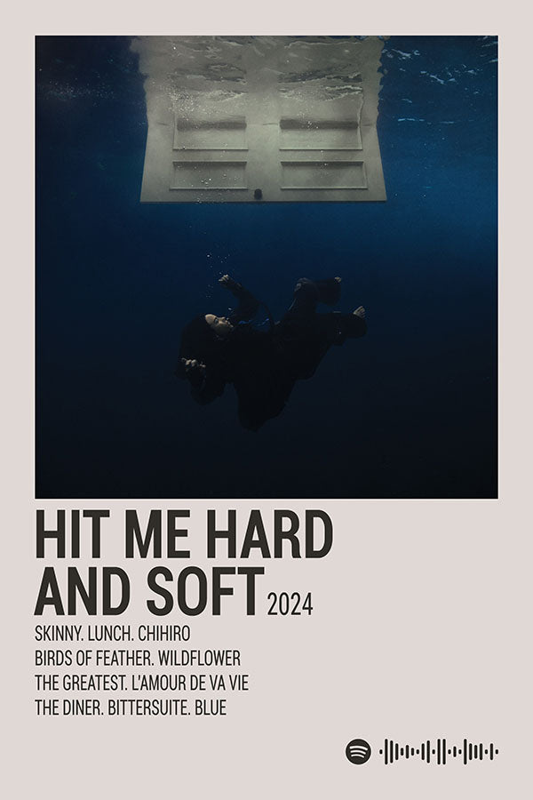 Poster  Billie Eilish - Estilo Fotografia Vintage - Hit Me Hard And Soft - Artistas Pop