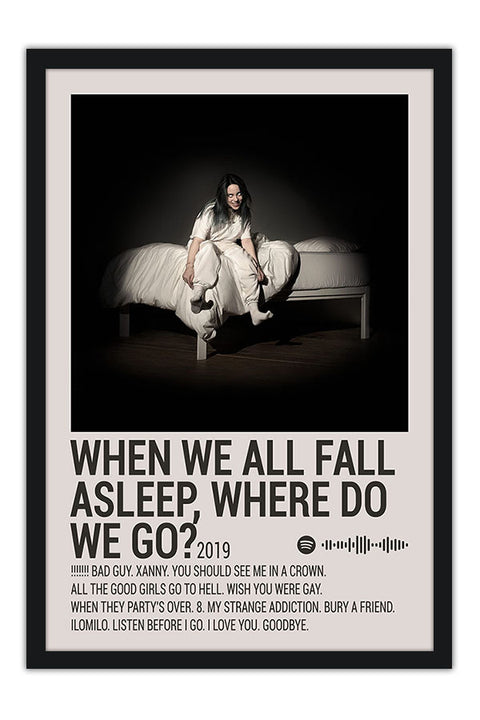 Poster Billie Eilish - Estilo Fotografia Vintage - When We All Fall Asleep Where Do We Go - Artistas Pop