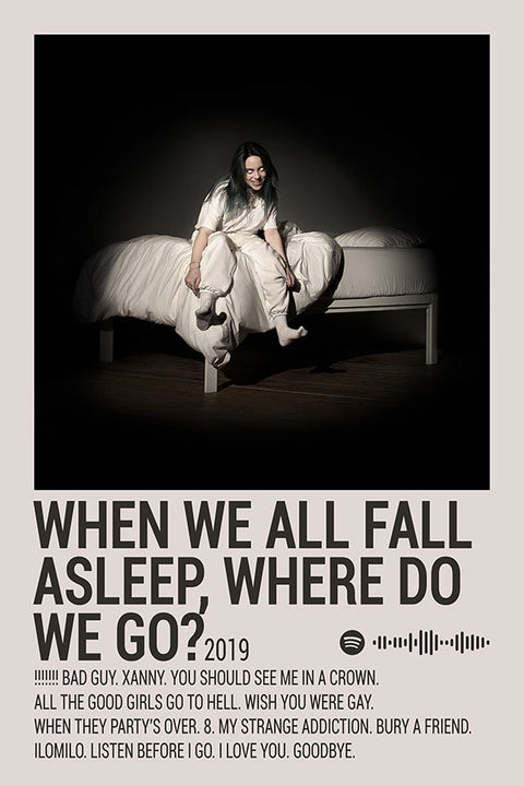 Poster Billie Eilish - Estilo Fotografia Vintage - When We All Fall Asleep Where Do We Go - Artistas Pop