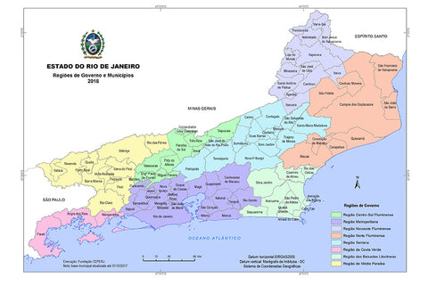 Poster Mapa Estado Do Rio De Janeiro - Mapas - Geografia - Educativo