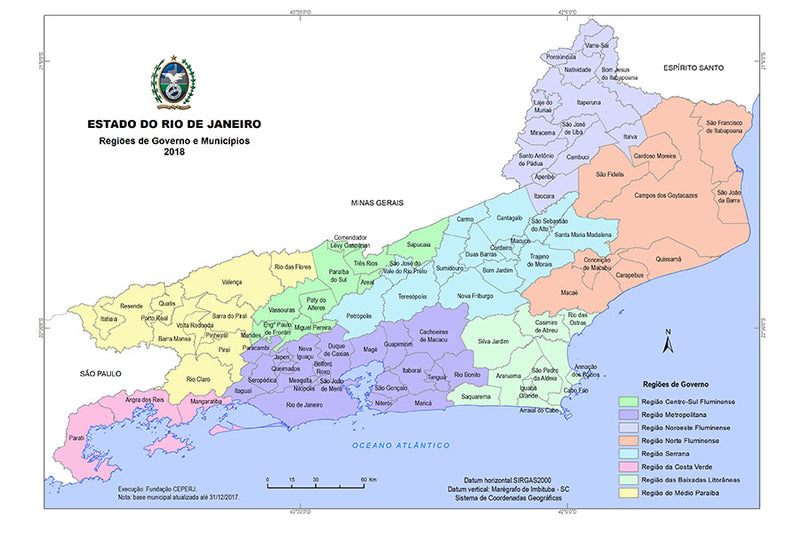 Poster Mapa Estado Do Rio De Janeiro - Mapas - Geografia - Educativo