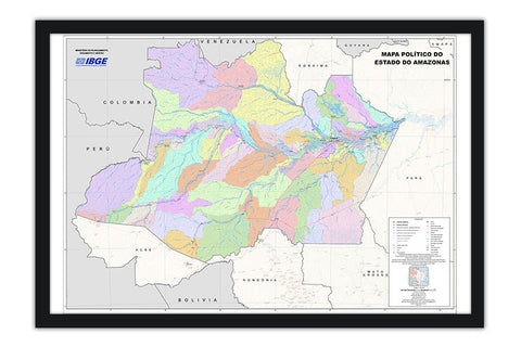 Poster Mapa Político Estado Do Amazonas - Mapas - Geografia - Educativo