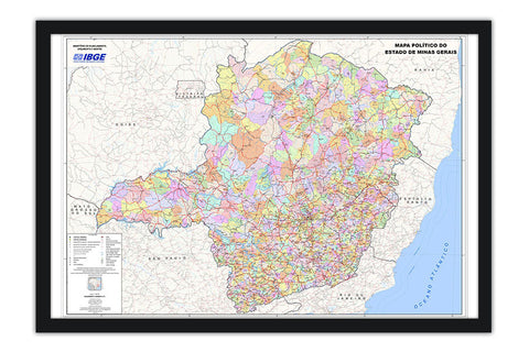 Poster Mapa Político Minas Gerais - Mapas - Geografia - Educativo