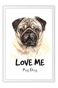 Poster Cachorro - Frase - Pug - Coleção Colors - Animais 