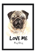 Poster Cachorro - Frase - Pug - Coleção Colors - Animais 