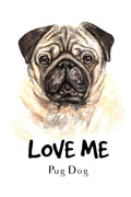 Poster Cachorro - Frase - Pug - Coleção Colors - Animais 