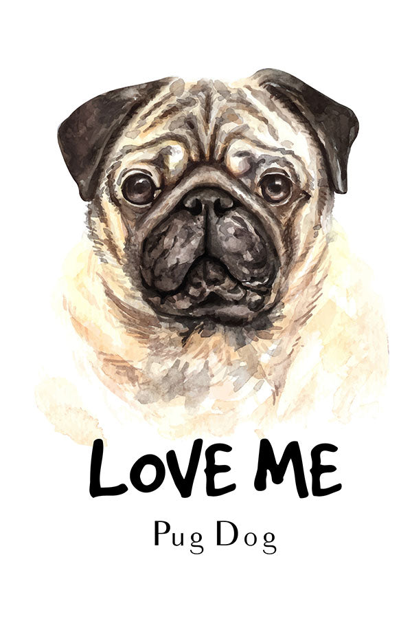 Poster Cachorro - Frase - Pug - Coleção Colors - Animais 