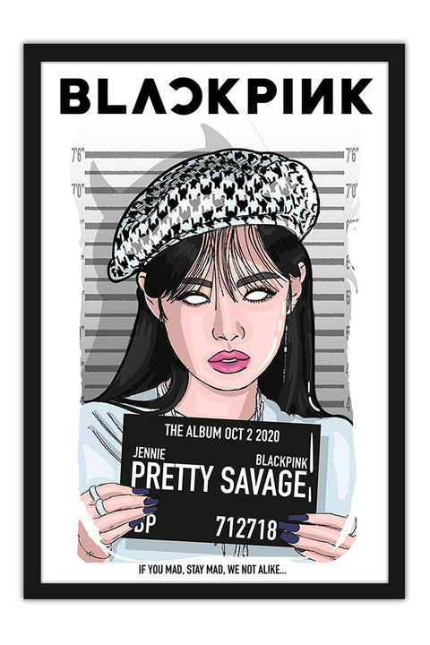 Poster Jennie - Blackpink - Pretty Savage - Cantora - K-Pop