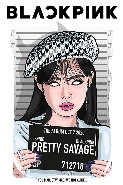 Poster Jennie - Blackpink - Pretty Savage - Cantora - K-Pop