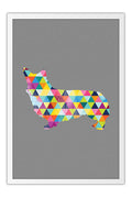 Poster Cachorro - Animais - Geométrico - Abstrato - Arte Decorativa
