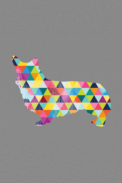 Poster Cachorro - Animais - Geométrico - Abstrato - Arte Decorativa