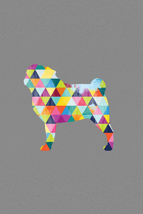 Poster Cachorro - Animais - Geométrico - Arte Decorativa