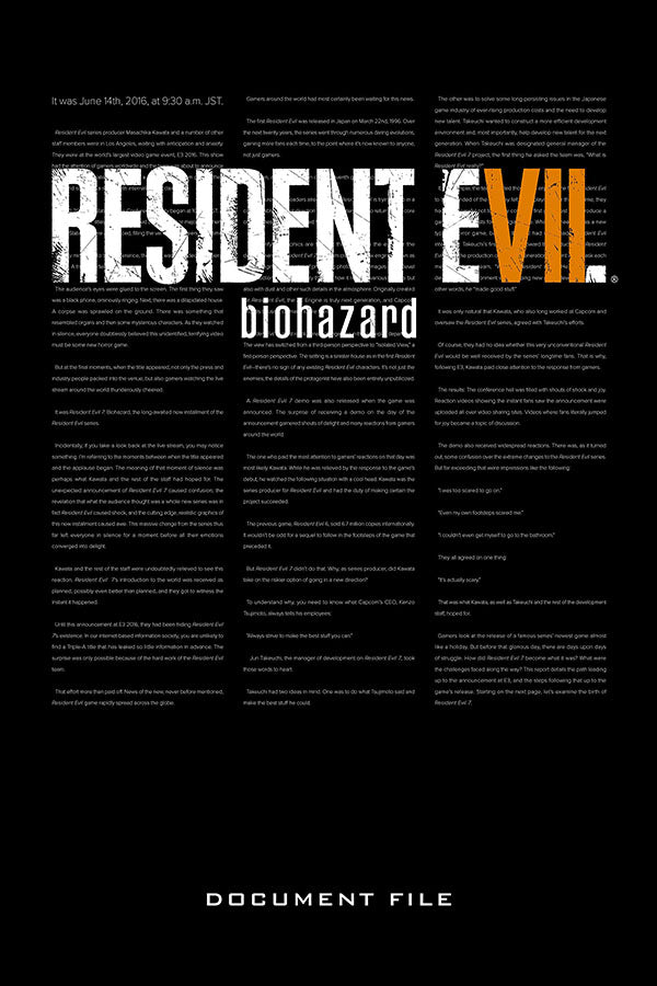 Poster Resident Evil 7 - Biohazard - Games