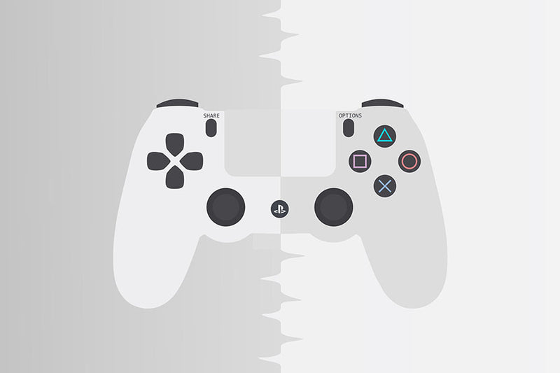 Poster Minimalista Joystick PS Video Game - Controle - Games