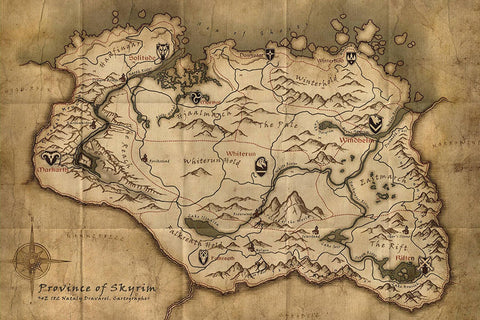 Poster Skyrim - Mapa - Games