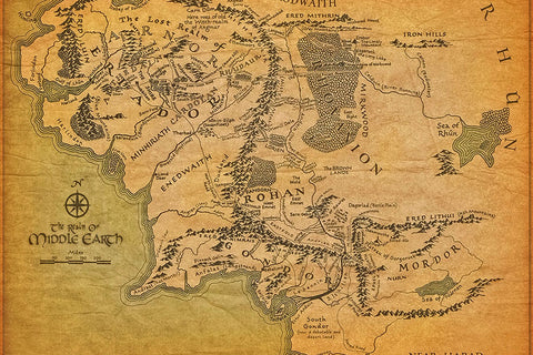 Poster Middle Earth Large Larger Still - Mapas