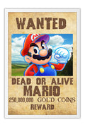 Poster Mario Bros Wanted Dead or Alive - Games