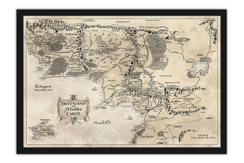 Poster Middle Earth Map - Mapa da Terra Média - Hobbit - Mapas