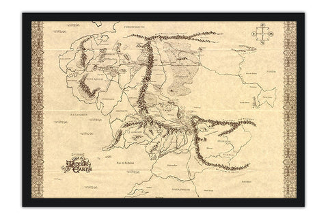 Poster Middle Earth Map - Mapa da Terra Média - Hobbit - Mapas