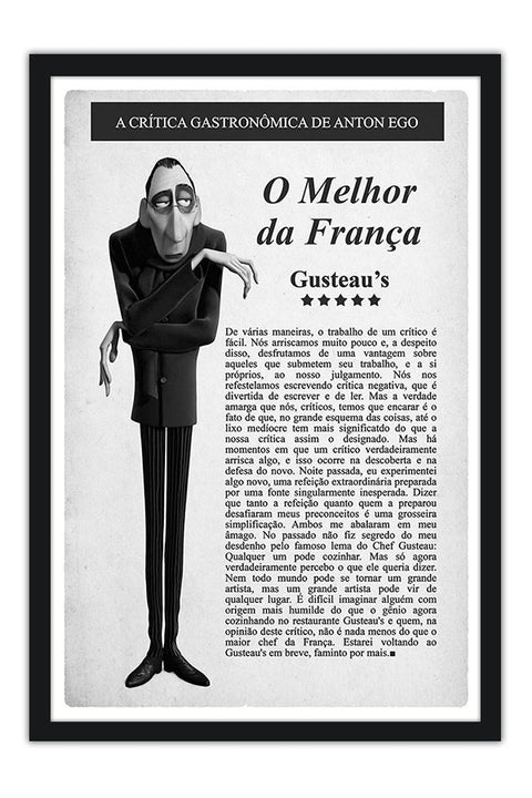 Poster Crítica Gastronomica - Ratatouille - Anton Ego - Frases