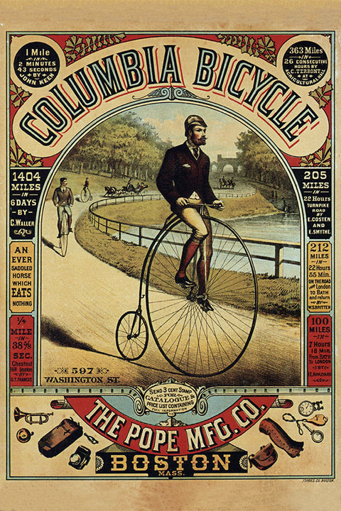 Poster Columbia Bycicle -Coleção - Retrô - Vintage