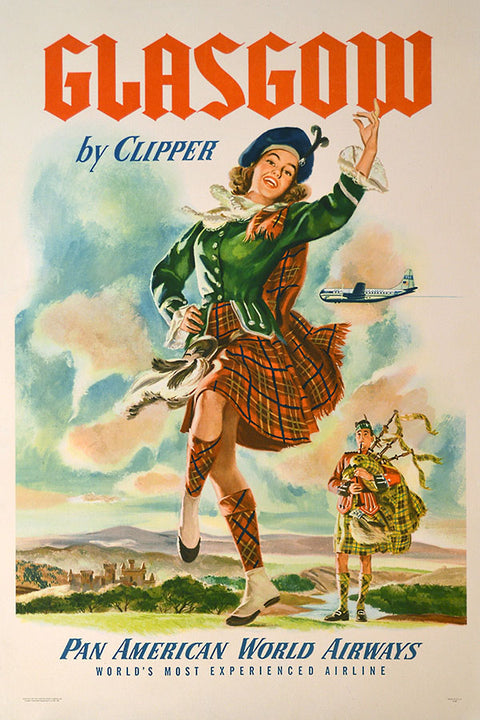 Poster Glasgowby Clipper - Coleção - Retrô - Vintage