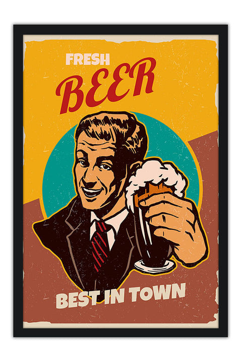 Poster Fresh Beer -Coleção - Retrô - Vintage