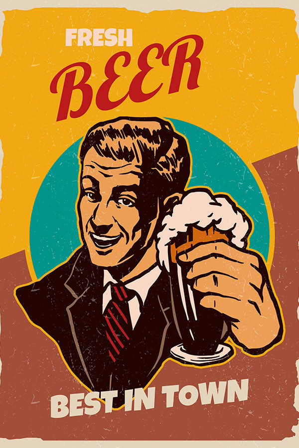 Poster Fresh Beer -Coleção - Retrô - Vintage