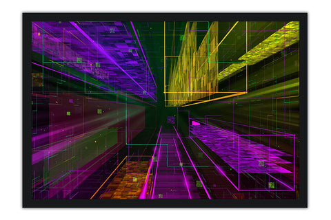 Poster Abstrato - Colorido - Linhas de Perspectiva - Colors - Decoração
