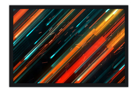 Poster Abstrato - Colorido - Linhas Diagonais - Colors - Decoração