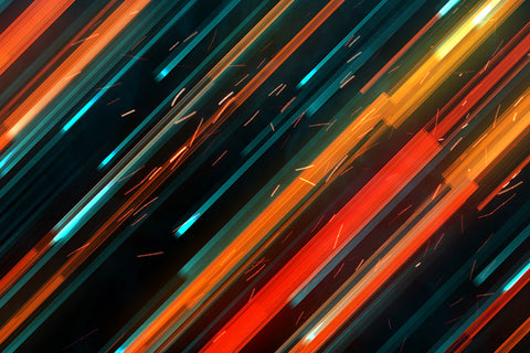 Poster Abstrato - Colorido - Linhas Diagonais - Colors - Decoração