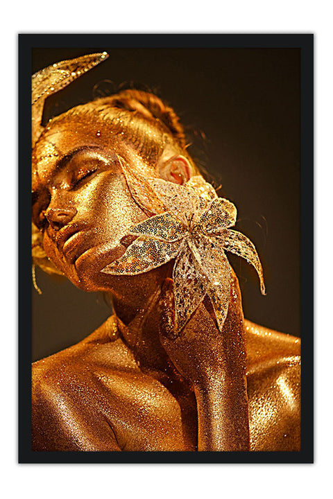 Poster Conceitual - Prosperidade - Beleza - Mulher Dourada - Decoração